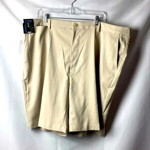 NWT ROUNDTREE & YORKE CORE COMFORT FLAT‎ FRONT SHORTS MENS SIZE 44TALL TAN